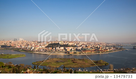 Istanbul from Eyüp cemetery and golden horn, Turkey Istanbul from Eyüp cemetery and golden horn, Turkey 13479733