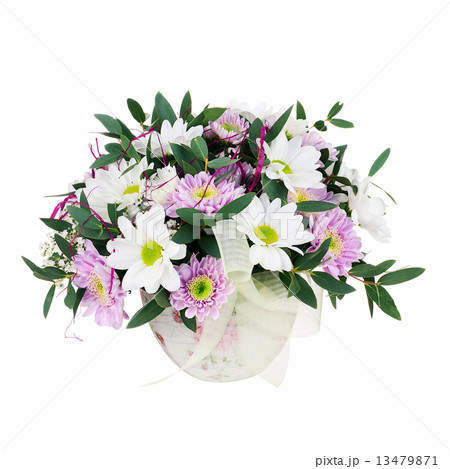 Bouquet from Gerbera Flowers in Vase Isolated on White Backgroun Bouquet from Gerbera Flowers in Vase Isolated on White Backgroun 13479871