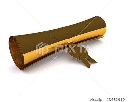 diploma in scroll on white. 3d diploma in scroll on white. 3d 13482910
