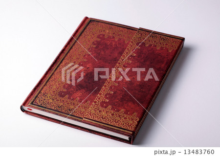 brown leather old note book with gold ornament brown leather old note book with gold ornament 13483760