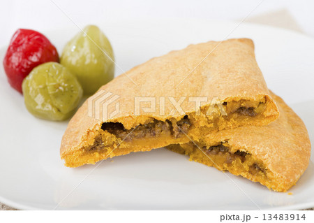 Caribbean Lamb Pattie - Jamaican pastry with spicy lamb  13483914