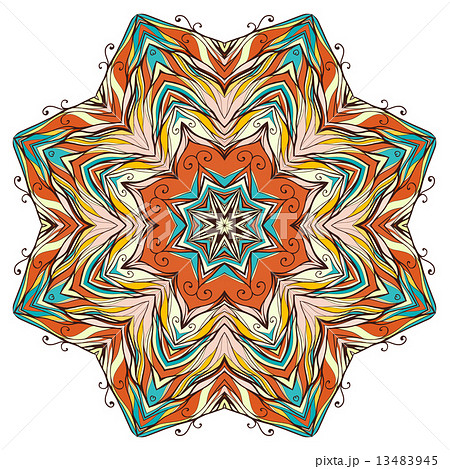 Round mandala kaleidoscopic lace ornamental background Round mandala kaleidoscopic lace ornamental background 13483945