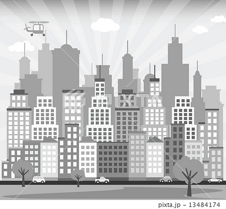 City background (black & white) 13484174