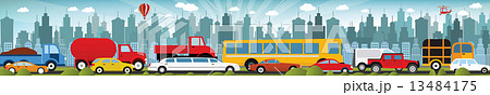 Traffic jam in the city 13484175