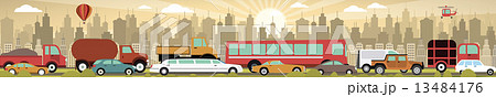 Traffic jam in the city 13484176