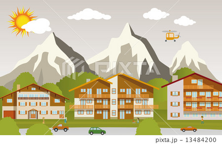 The tourist center in the Alps 13484200