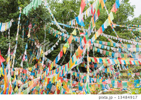 中国・雲南省徳欽 明永氷河・蓮花寺のタルチョー 中国・雲南省徳欽 明永氷河・蓮花寺のタルチョー 13484917