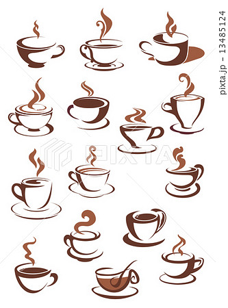 Steaming Coffee Cupsのイラスト素材 13485124 Pixta