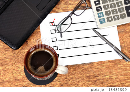 checklist on paper checklist on paper 13485399