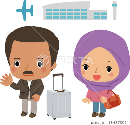 ムスリムの旅行者のイラスト素材