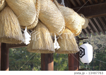 出雲大社の拝殿の注連縄 13487763