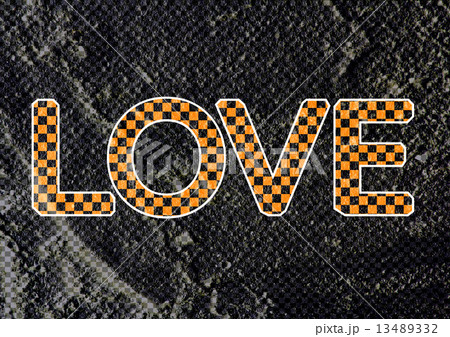 LOVE Font Type for Valentines day card on Cement wall Background 13489332