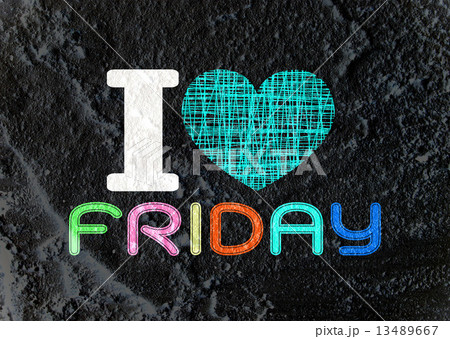 i love friday font type signs on Cement wall Background texture i love friday font type signs on Cement wall Background texture 13489667