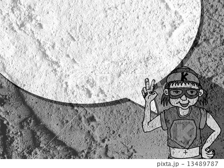 People thinking people talking and Speech Bubble on Cement wall 13489787