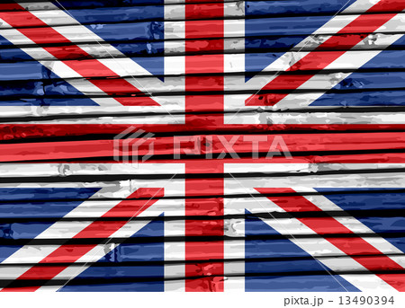 National flag of UK , the United Kingdom of Great Britain and No 13490394