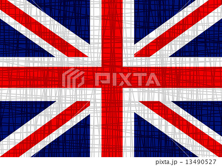 National flag of UK , the United Kingdom of Great Britain and No 13490527