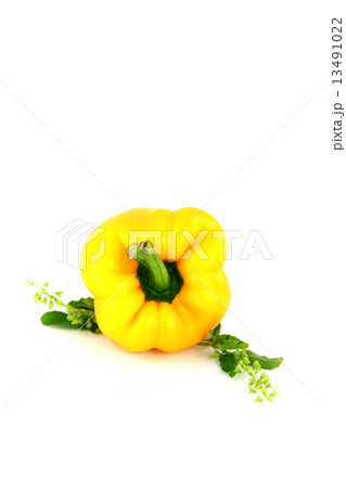Yellow Bell peppers on white Background. Yellow Bell peppers on white Background. 13491022