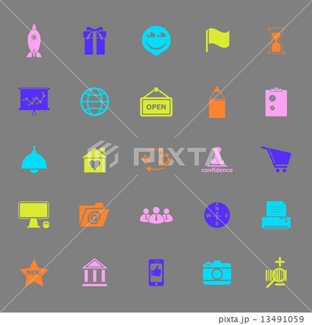 Business start up color icons on gray background Business start up color icons on gray background 13491059