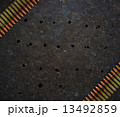 Metal plate with holes from bullets 13492859