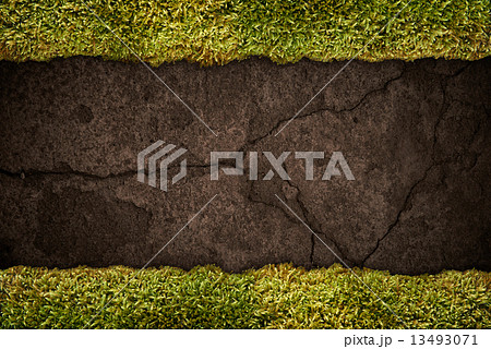 Soil texture with frame of grass 13493071