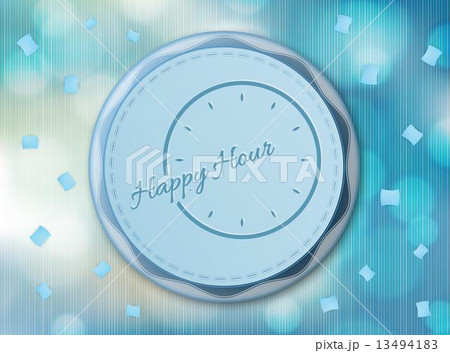 happy hour background with clock 13494183