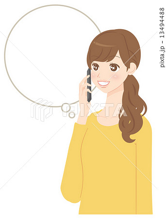 スマホで通話する女性 スマホで通話する女性 13494488