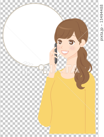 スマホで通話する女性 スマホで通話する女性 13494488