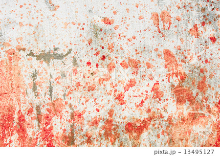 Concrete wall with blood splatters Concrete wall with blood splatters 13495127