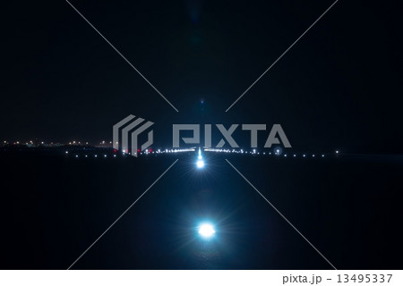 Landing lights at the airport runway Landing lights at the airport runway 13495337