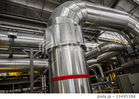 Industrial pipes in a thermal power plant 13495398