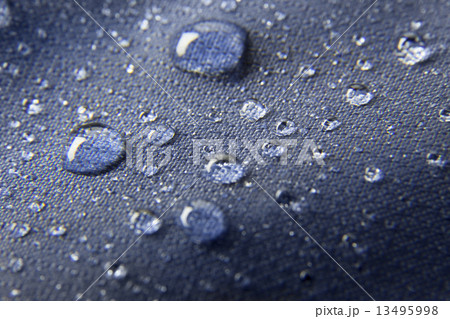 Blue waterproof membrane textile background with drops 13495998