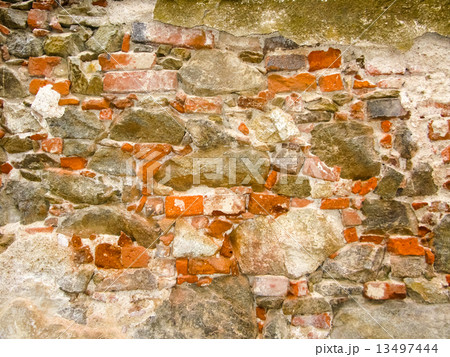 Closeup of old red bricks wall 13497444