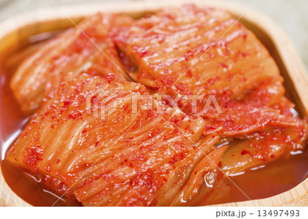 Kimchi - Korean fermented spicy nappa cabbage side dish.  13497493