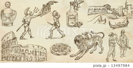 Traveling Italy - An hand drawn vector pack 13497984