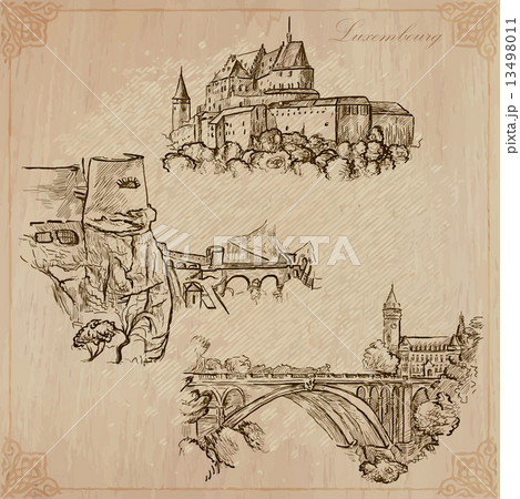 Luxembourg Travel - Hand drawn vector pack Luxembourg Travel - Hand drawn vector pack 13498011