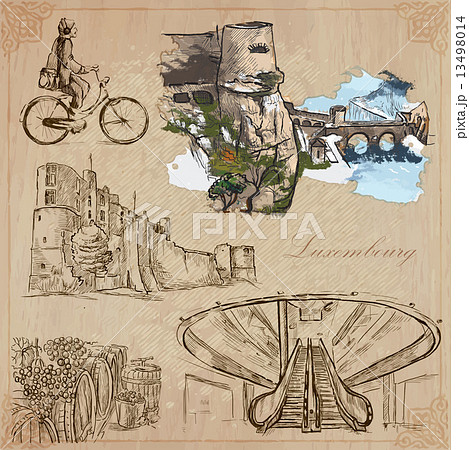 Luxembourg Travel - Hand drawn vector pack 13498014