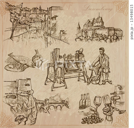 Luxembourg Travel - Hand drawn vector pack 13498015