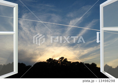 window opened to the sunset window opened to the sunset 13498298