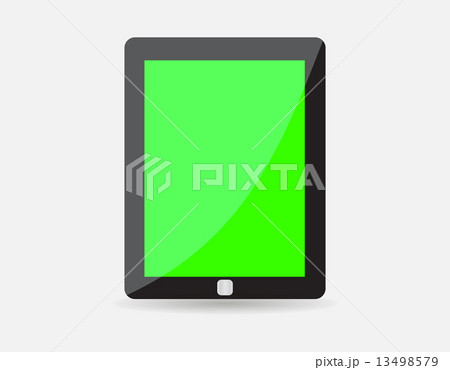 Realistic black tablet with green blank screen Realistic black tablet with green blank screen 13498579