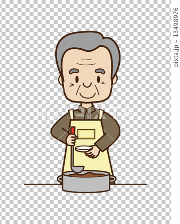 料理するシニア男性 13498976
