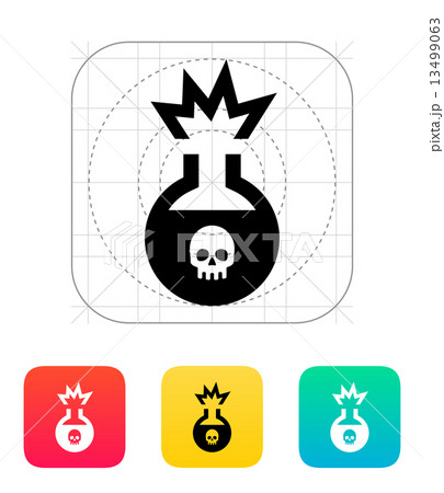 Florence flask with dangerous substance icon. Vector illustration. 13499063