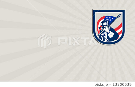Business card American Patriot Holding USA Flag Look Up Crest 13500639