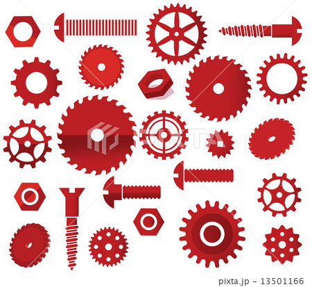 Vector materials (circular saw, tooth wheels, screws) 13501166
