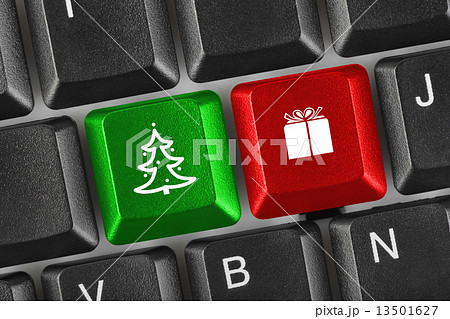 Computer keyboard with Christmas keys Computer keyboard with Christmas keys 13501627