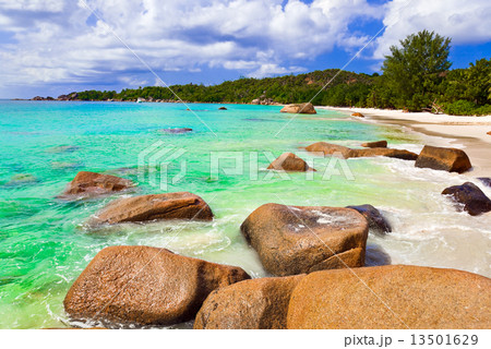 Beach Anse Lazio at island Praslin, Seychelles 13501629