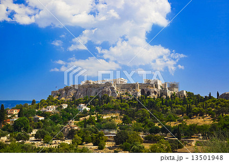 Parthenon temple in Acropolis at Athens, Greece 13501948
