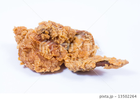 Fried chicken on white background Fried chicken on white background 13502264