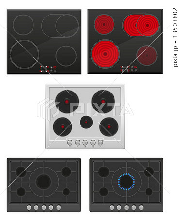 set surface for electric and gas stove vector illustration 13503802
