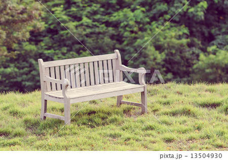 Wooden bench in the park with vintage style. 13504930