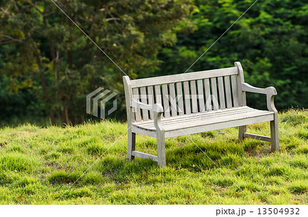 Wooden bench in the park with vintage style. Wooden bench in the park with vintage style. 13504932